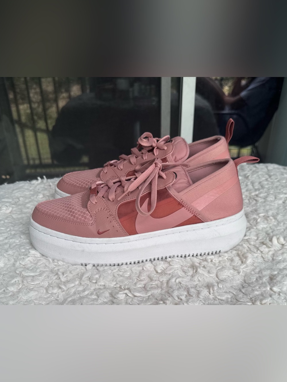Nike Court Vision Alta TXT Pink Low-Top Platform Sneakers UNISEX